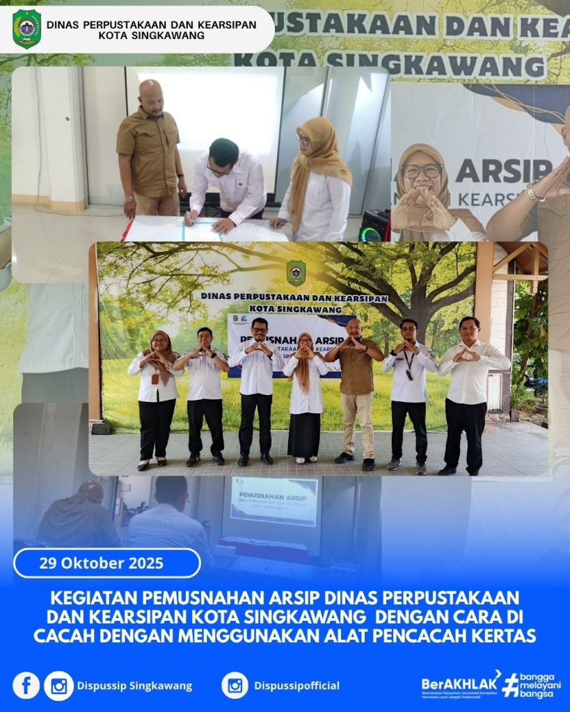 Dispussip Kota Singkawang Laksanakan Kegiatan Pemusnahan Arsip Tahun 2025